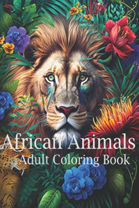 African Animals Adult Coloring Book