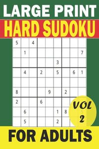 Large Print HARD Sudoku for Adults -vol 2