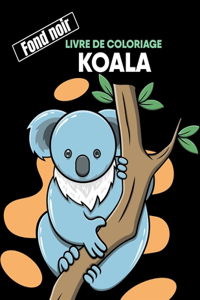 Koala livre de coloriage fond noir