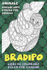 Libri da colorare relax per bambini - Disegni Anti stress per animali - Animale - Bradipo