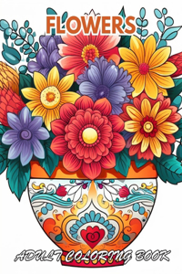 Flowers Adult Coloring Book