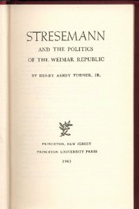 Streseman and Politics of Weimar Republic