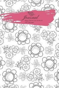 Journal Happy Flowers Line Art No. 01