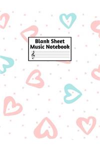 Blank Sheet Music Notebook: Easy Blank Staff Manuscript Book Large 8.5 X 11 Inches Musician Paper Wide 12 Staves Per Page for Piano, Flute, Violin, Guitar, Trumpet, Drums, Cell