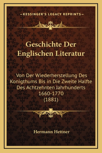Geschichte Der Englischen Literatur