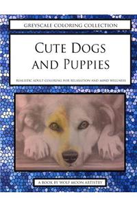 Greyscale Coloring Collection - Cute Dogs and Puppies