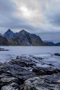 Jumbo Oversized a Beautiful Winter Sunset in Lofoten, Norway