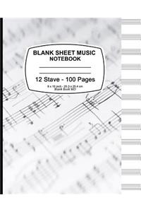 Blank Sheet Music Notebook (Music Notes)
