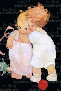 Two Babies Embracing - Greeting Card
