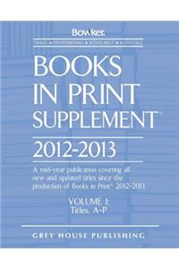 Books in Print Supplement, 2012/13