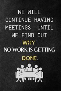 We Will Continue Having Meetings Until We Find Out Why No Work Is Getting Done