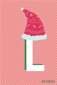 Initial X-mas Letter L Notebook With Funny X-mas Bear., X-mas First Letter Ideal for For Boys/ Girls, Christmas, Gift and Notebook for School