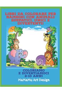 Libri da colorare per bambini con animali simpatici, unici e divertenti!