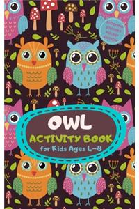 Owl Activity Book for Kids Ages 4-8 Stocking Stuffers Pocket Edition