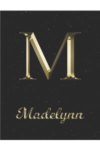 Madelynn: 1 Year Daily Planner (12 Months) - Yellow Gold Effect Letter M Initial First Name - 2020 - 2021 - 365 Pages for Planning - January 20 - December 20 