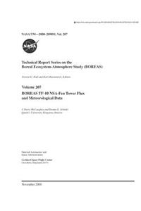Boreas Tf-10 Nsa-Fen Tower Flux and Meteorological Data