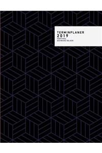 Terminplaner 2019 Vertikal Schwarz/Black