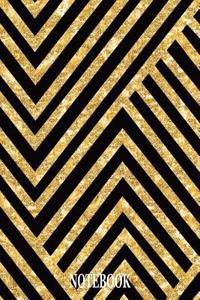 Notebook: Notebook and Journal for All Ages, Exercise and Composition Book and More (Gold Stripes Effect on Cover)