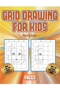 How 2 draw (Grid drawing for kids - Faces)