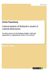 Critical analysis of Hofstede's model of cultural dimensions