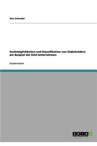Suchmöglichkeiten und Klassifikation von Stakeholdern am Beispiel der DAX-Unternehmen