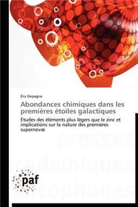 Abondances Chimiques Dans Les Premières Étoiles Galactiques