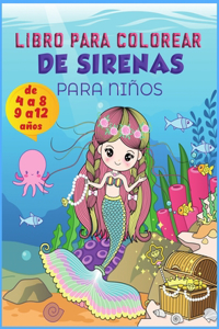 Libro para colorear de sirenas para niños de 9 a 12 años