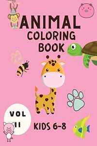 Animal Coloring Book Kids 6-8 Vol II