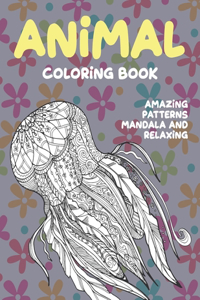 Coloring Book Animal - Amazing Patterns Mandala and Relaxing