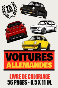 Voitures allemandes - livre de coloriage - 25 images -56 pages - 8.5x11in.