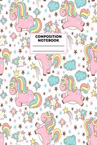 Composition Notebook: Unicorn Journal for Girls, Teen and Women Cute Matte Cover Design with Blank Lined Interior College Ruled (Great as Party Favors, Gifts, Diary, Jour