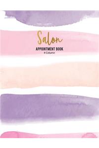 Salon Appointment Book 4 Column