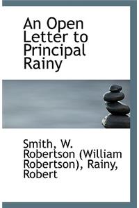 An Open Letter to Principal Rainy