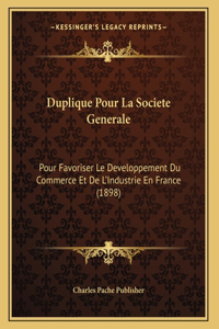 Duplique Pour La Societe Generale