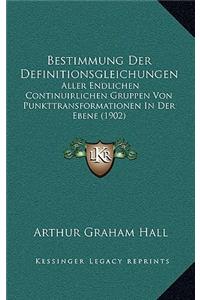 Bestimmung Der Definitionsgleichungen