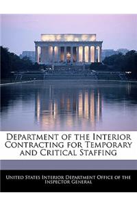 Department of the Interior Contracting for Temporary and Critical Staffing