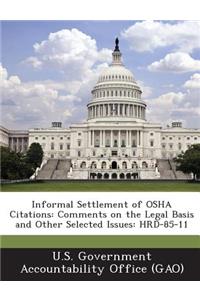 Informal Settlement of OSHA Citations