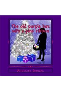 old purple box with a pink ribbon