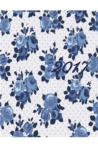 Beautiful Blue Flowers Bloom With Me 2017 Monthly Planner