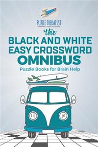 Black and White Easy Crossword Omnibus Puzzle Books for Brain Help