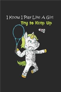 Badminton Player Girl Notebook