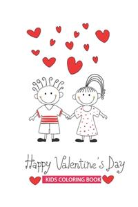 Happy Valentines Day kids coloring book