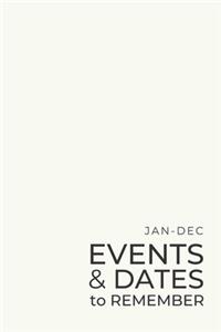 JAN-DEC Events & Dates to Remember