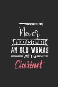 Never Underestimate An Old Woman With A Clarinet: Never Underestimate Notebook, Graph Paper (6" x 9" - 120 pages) Musical Instruments Themed Notebook for Daily Journal, Diary, and Gift