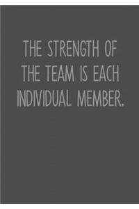 The Strength Of The Team Is Each Individual Member.