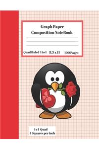 Graph Composition Notebook 4 Squares per inch 4x4 Quad Ruled 4 to 1 / 8.5 x 11 100 Pages