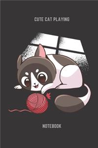 Cute Cat Playing Notebook