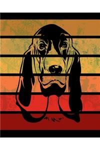 Bloodhound Retro Stripes Notebook