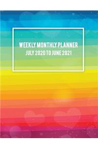 Weekly Monthly Planner July 2020 to June 2021