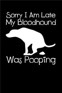 Sorry I Am Late My Bloodhound Was Pooping: 6x9 Blank Lined Journal for Bloodhounds Pet Owner